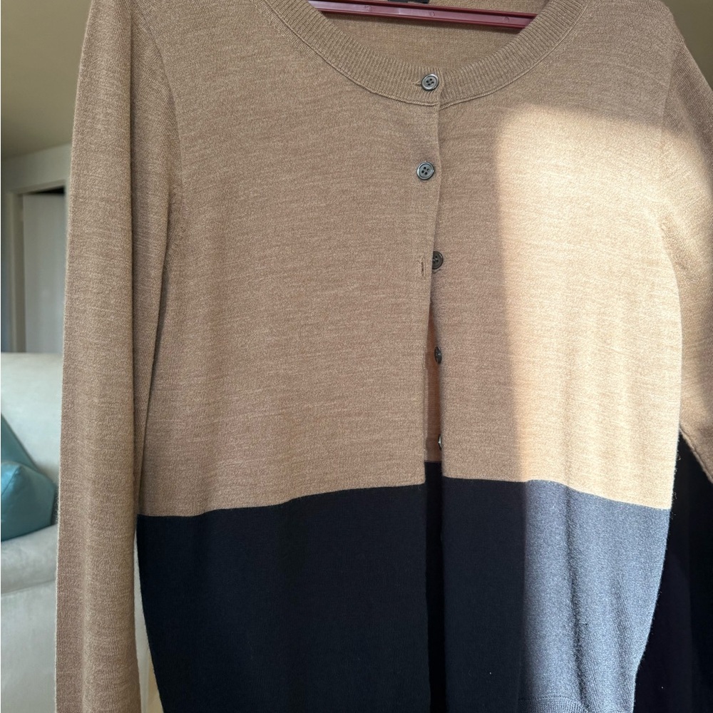 J. Crew Brown and Black Cardigan Sweater